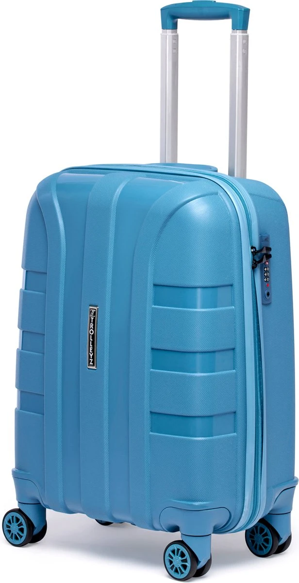 ©TROLLEYZ - Paris No.5 - Trolley - 55cm Met TSA Slot - Dubbele Wielen - 360° Spinners - 100% Polypropyleen - Handbagage Koffer In Ice Blue 16 ©TROLLEYZ - Paris No.5 - Trolley - 55cm Met TSA Slot - Dubbele Wielen - 360° Spinners - 100% Polypropyleen - Handbagage Koffer In Ice Blue - Afbeelding 14