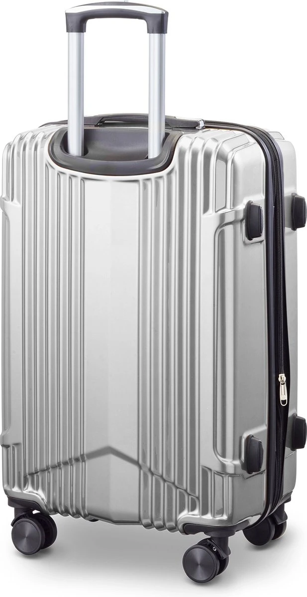 Tesla PC - Reiskoffer - 65 Cm - 4 Wielen - Zilver 4 Tesla PC - Reiskoffer - 65 Cm - 4 Wielen - Zilver - Afbeelding 2