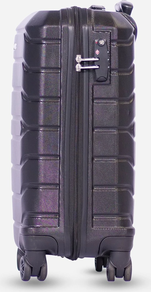 ©TROLLEYZ - Amsterdam LEGACY No.9 - Trolley - 55cm Met TSA Slot - Dubbele Wielen - 360° Spinners - 100% ABS - Handbagage Koffer In Night Black 4 ©TROLLEYZ - Amsterdam LEGACY No.9 - Trolley - 55cm Met TSA Slot - Dubbele Wielen - 360° Spinners - 100% ABS - Handbagage Koffer In Night Black - Afbeelding 2