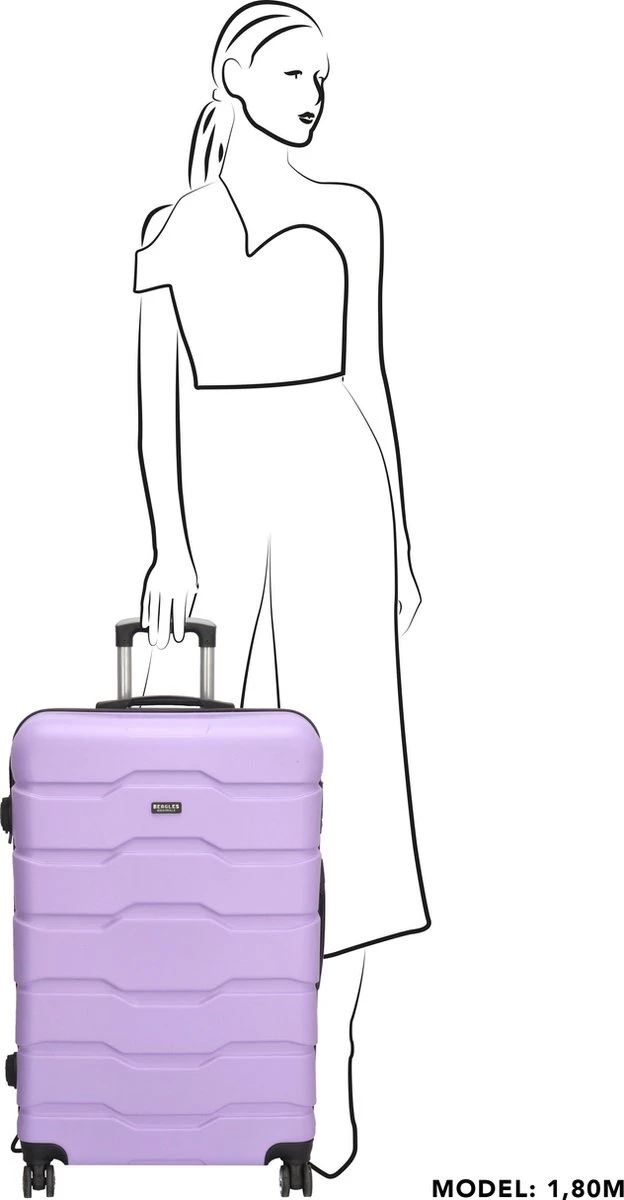 Beagles Originals Comfy Travel Grote Koffer - 74 Cm - Lila 9 Beagles Originals Comfy Travel Grote Koffer - 74 Cm - Lila - Afbeelding 7