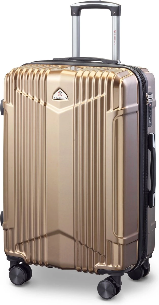 Tesla PC - Reiskoffer - 65 Cm - 4 Wielen - Goud 3 Tesla PC - Reiskoffer - 65 Cm - 4 Wielen - Goud