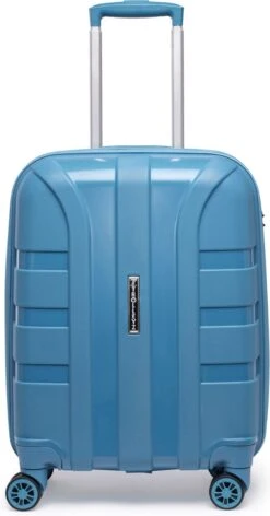 ©TROLLEYZ - Paris No.5 - Trolley - 55cm Met TSA Slot - Dubbele Wielen - 360° Spinners - 100% Polypropyleen - Handbagage Koffer In Ice Blue