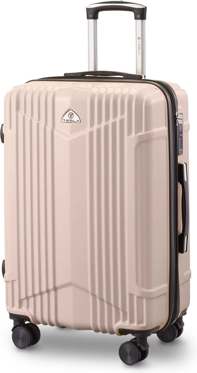 Tesla PC - Reiskoffer - 65 Cm - 4 Wielen - Roze 3 Tesla PC - Reiskoffer - 65 Cm - 4 Wielen - Roze
