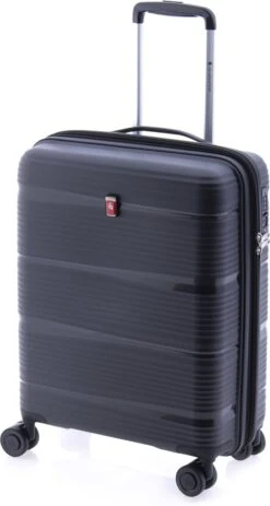 Gladiator Bionic S Handbagage Koffer Expandable - 55 Cm - TSA Slot - Zwart