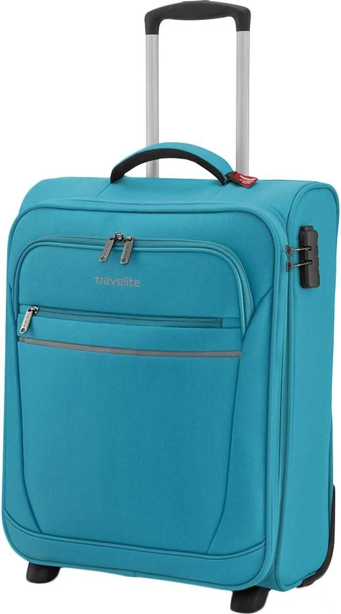 Travelite Cabin 2 Wheel Trolley Turquoise 5 Travelite Cabin 2 Wheel Trolley Turquoise - Afbeelding 3