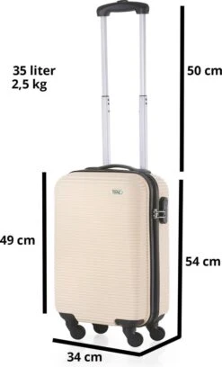 TravelZ Horizon Handbagagekoffer - 54cm Handbagage Trolley Met Gevoerde Binnenkant - Champagne 17 TravelZ Horizon Handbagagekoffer - 54cm Handbagage Trolley Met Gevoerde Binnenkant - Champagne -Bagageopslag 726x1200 1