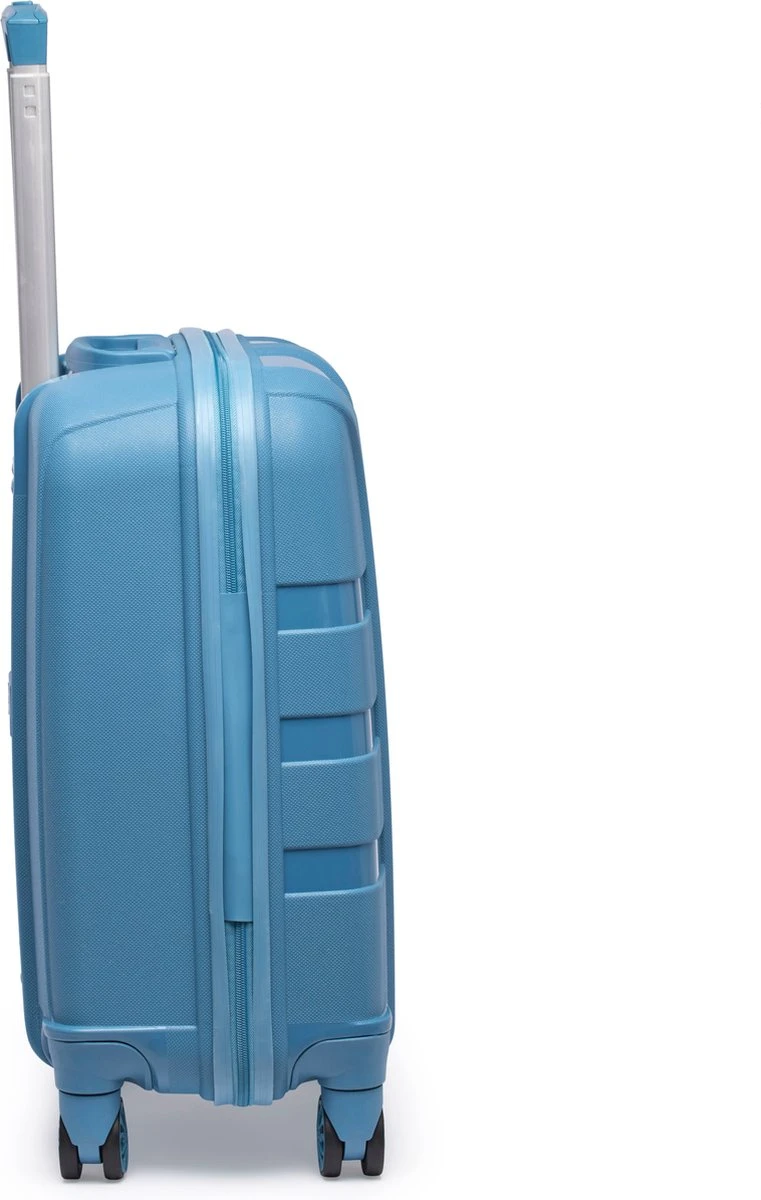 ©TROLLEYZ - Paris No.5 - Trolley - 55cm Met TSA Slot - Dubbele Wielen - 360° Spinners - 100% Polypropyleen - Handbagage Koffer In Ice Blue 15 ©TROLLEYZ - Paris No.5 - Trolley - 55cm Met TSA Slot - Dubbele Wielen - 360° Spinners - 100% Polypropyleen - Handbagage Koffer In Ice Blue - Afbeelding 13