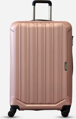 Bagageopslag 24 ©TROLLEYZ - Bali No.22 - Reiskoffer 78cm Met TSA Slot - Dubbele Wielen - 360° Spinners - 100% ABS - Reiskoffer In Cosmopolitan Pink