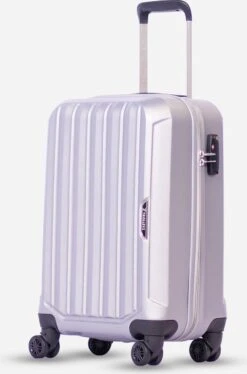 Bagageopslag 50 ©TROLLEYZ - Bali No.22 - Reiskoffer 69cm Met TSA Slot - Dubbele Wielen - 360° Spinners - 100% ABS - Reiskoffer In Metallic Grey