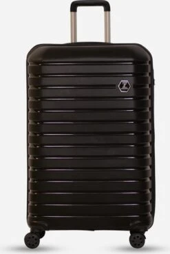 ©TROLLEYZ - Berlin No.11 - Reiskoffer 78cm Met Cijferslot - Dubbele Wielen - 360° Spinners - 100% Polypropyleen - Reiskoffer In Night Black