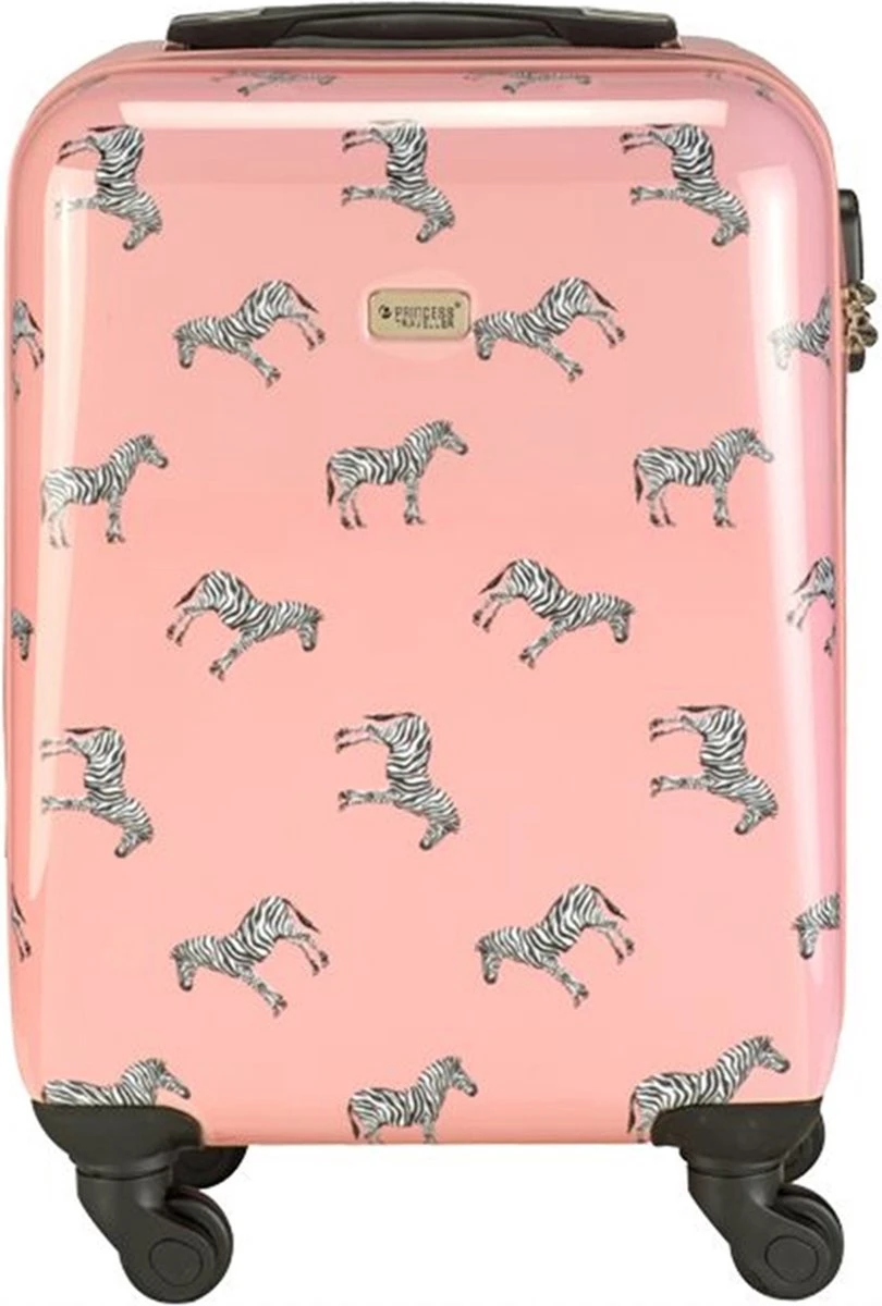 Princess Traveller Trendy Animal Collection - Handbagage Koffer - Zebra - Roze - 56cm 7 Princess Traveller Trendy Animal Collection - Handbagage Koffer - Zebra - Roze - 56cm - Afbeelding 5