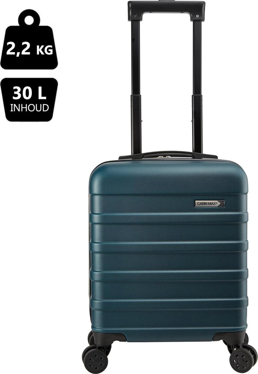 CabinMax Handbagage Koffer - Trolley 30L - Harde Reiskoffer - 45x36x20cm - Lichtgewicht - Groot Capaciteit - Endless Sea 10 CabinMax Handbagage Koffer - Trolley 30L - Harde Reiskoffer - 45x36x20cm - Lichtgewicht - Groot Capaciteit - Endless Sea - Afbeelding 8
