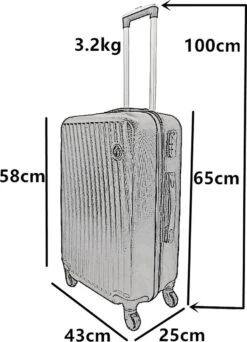 SB Travelbags Bagage Koffer 65cm 4 Wielen Trolley - Champagne -Bagageopslag 867x1200 3