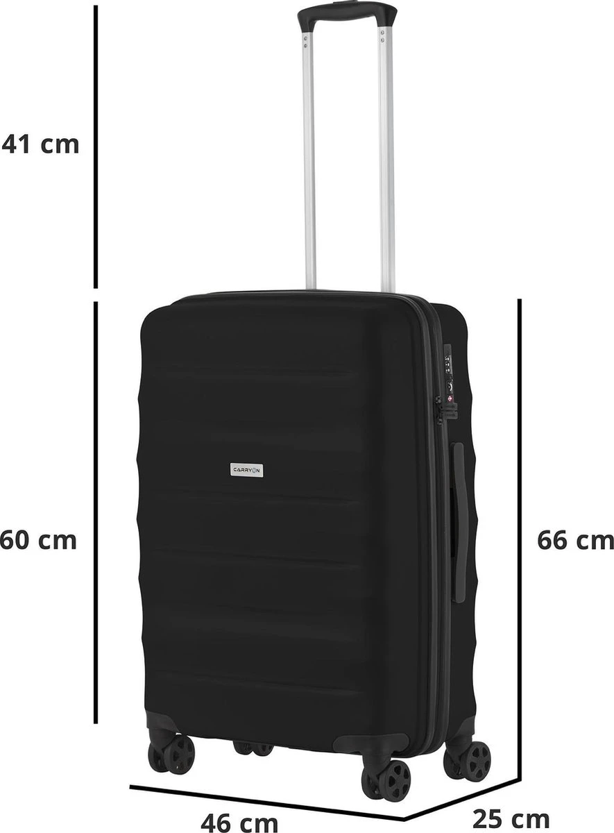 CarryOn Porter ® Reiskoffer - 66cm Trolley Met TSA-slot - OKOBAN Registratie - Zwart 8 CarryOn Porter ® Reiskoffer - 66cm Trolley Met TSA-slot - OKOBAN Registratie - Zwart - Afbeelding 6