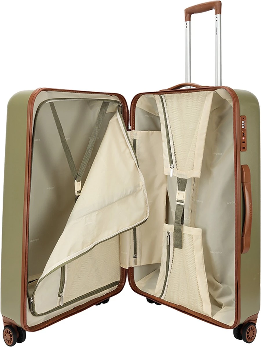 Decent Retro Koffer Groot 76 Cm Dark Green 6 Decent Retro Koffer Groot 76 Cm Dark Green - Afbeelding 4