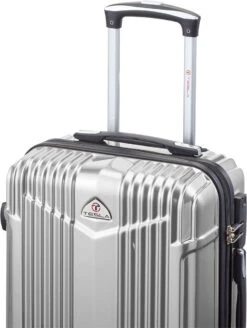 Tesla PC - Handbagage Koffer - 55x35x20 Cm - 4 Wielen - Zilver -Bagageopslag 905x1200