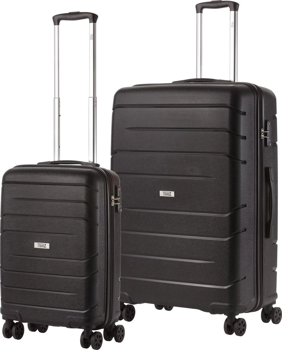 TravelZ Big Bars Kofferset - Trolleyset TSA 2-delig - Handbagage En Groot - Zwart 9 TravelZ Big Bars Kofferset - Trolleyset TSA 2-delig - Handbagage En Groot - Zwart - Afbeelding 7