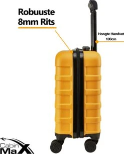 CabinMax Handbagage Koffer - Trolley 30L - Harde Reiskoffer - 45x36x20cm - Lichtgewicht - Groot Capaciteit - Geel -Bagageopslag 968x1200