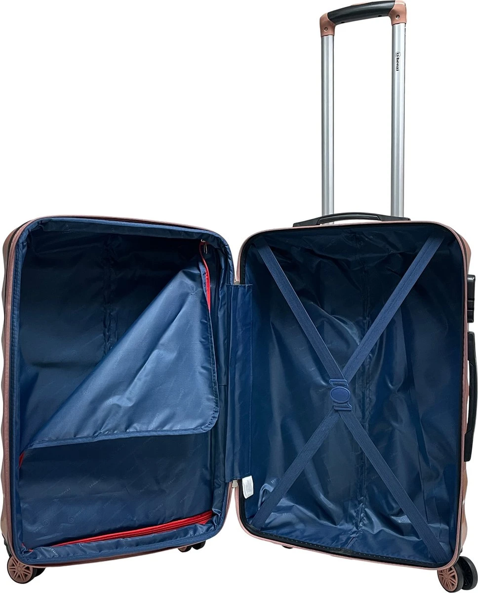 Benzi Xisto Grote Koffer - 75 Cm - 106 Liter - Expandable - Roze 8 Benzi Xisto Grote Koffer - 75 Cm - 106 Liter - Expandable - Roze - Afbeelding 6