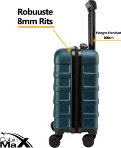 CabinMax Handbagage Koffer - Trolley 30L - Harde Reiskoffer - 45x36x20cm - Lichtgewicht - Groot Capaciteit - Endless Sea 15 CabinMax Handbagage Koffer - Trolley 30L - Harde Reiskoffer - 45x36x20cm - Lichtgewicht - Groot Capaciteit - Endless Sea -Bagageopslag 974x1200 4