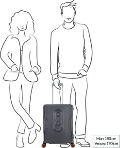 Decent Handbagage Koffer / Trolley / Reiskoffer - 55 Cm - 38 Liter - Polypropyleen - On-Tour - Roze -Bagageopslag 974x1200 5