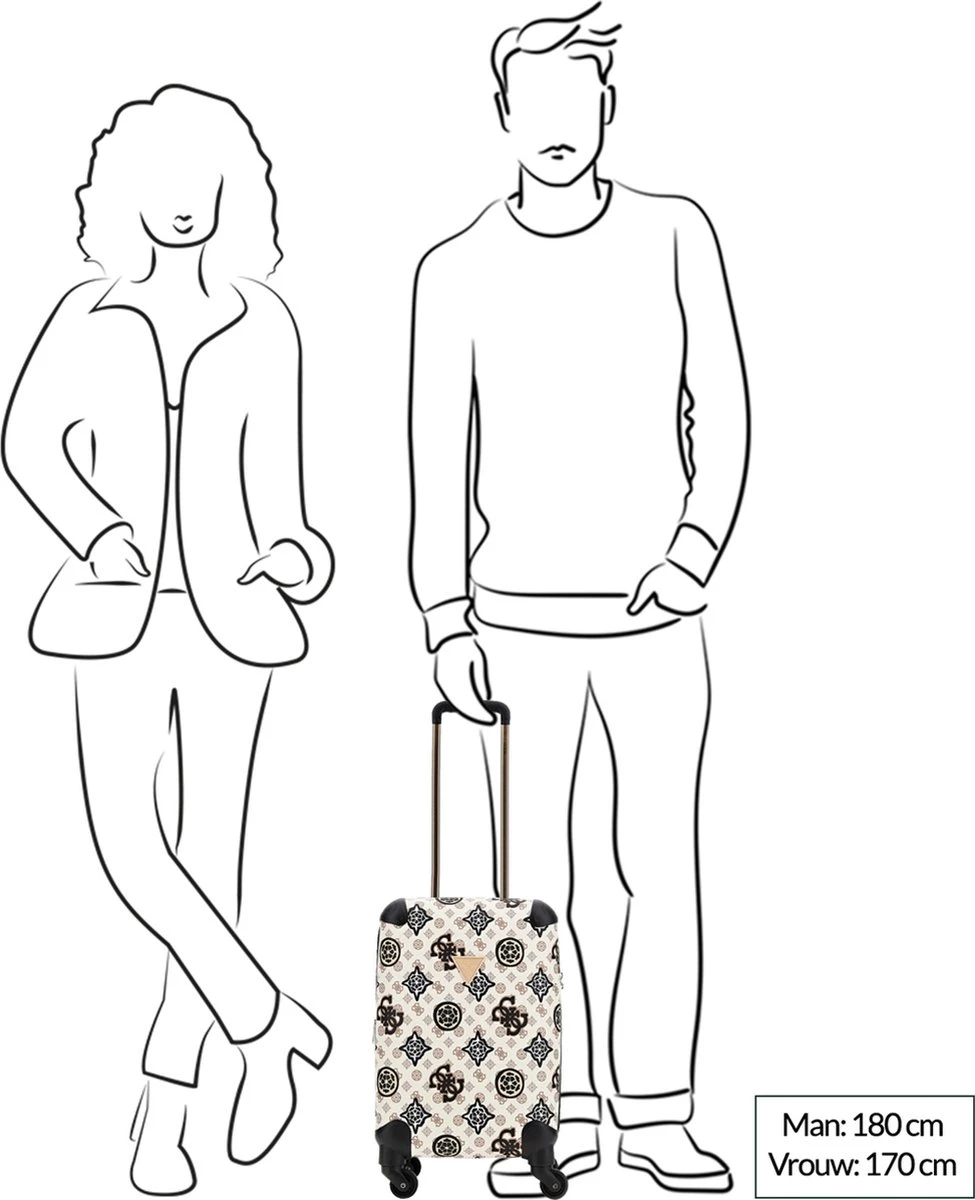 Guess House Party 18 In 4 Wheeler Dames Reiskoffer - Cream Multi Logo 13 Guess House Party 18 In 4 Wheeler Dames Reiskoffer - Cream Multi Logo - Afbeelding 11