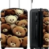 NoBoringSuitcases.com® Koffer Groot - Teddybeer - Knuffel - Bruin - Beer - Trolley Koffer Met TSA-slot - Met Wielen - 90 Liter - Reiskoffer - 66 Cm -Bagageopslag 985x1200 11
