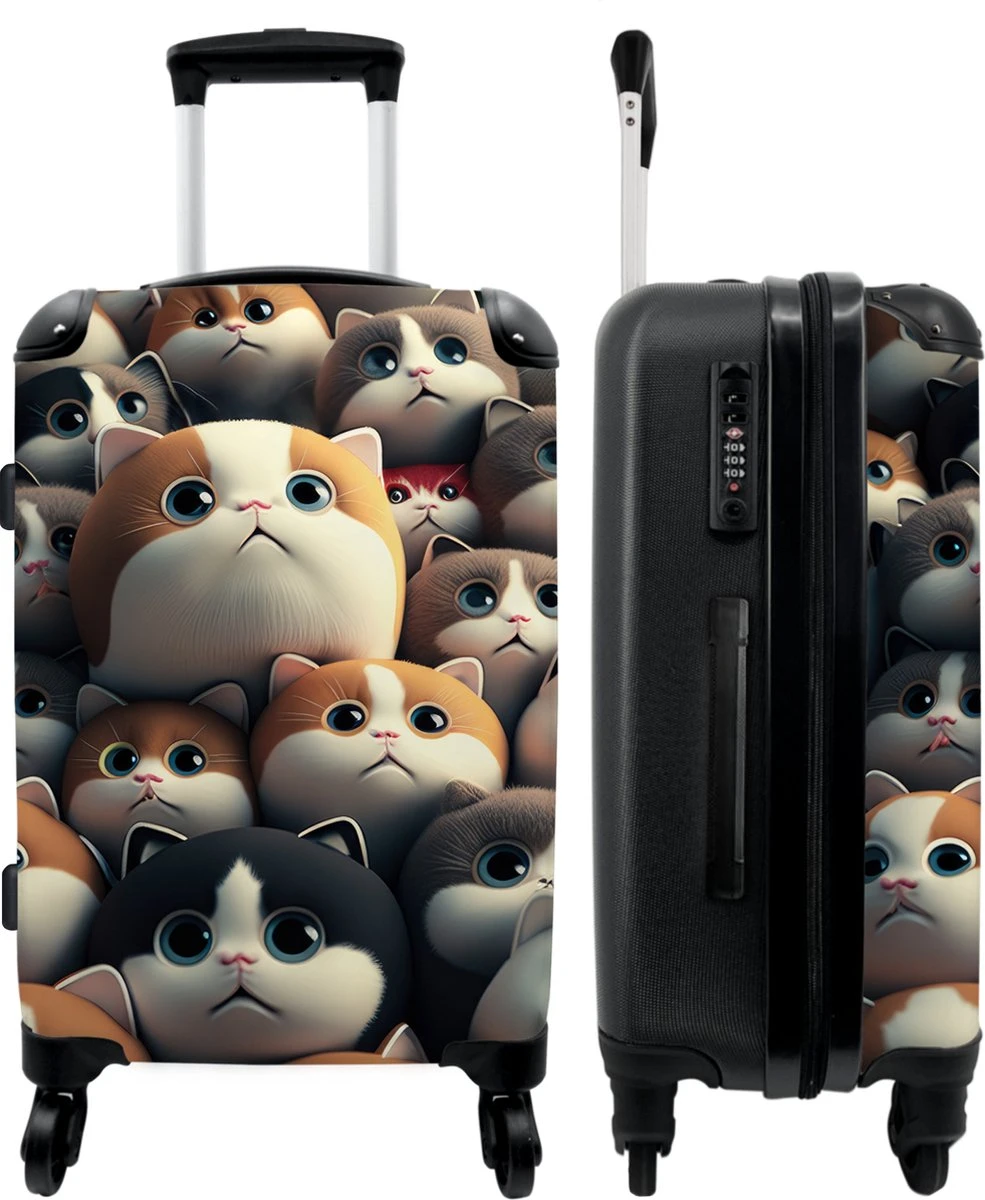 NoBoringSuitcases.com® Koffer Groot - Kat - Huisdieren - Poes - Bruin - Grijs - Trolley Koffer Met TSA-slot - Met Wielen - 90 Liter - Reiskoffer - 66 Cm 3 NoBoringSuitcases.com® Koffer Groot - Kat - Huisdieren - Poes - Bruin - Grijs - Trolley Koffer Met TSA-slot - Met Wielen - 90 Liter - Reiskoffer - 66 Cm