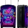 NoBoringSuitcases.com® Koffer Groot - Gaming - Console - Neon - Jongens - Trolley Koffer Met TSA-slot - Met Wielen - 90 Liter - Reiskoffer - 66 Cm -Bagageopslag 985x1200 7