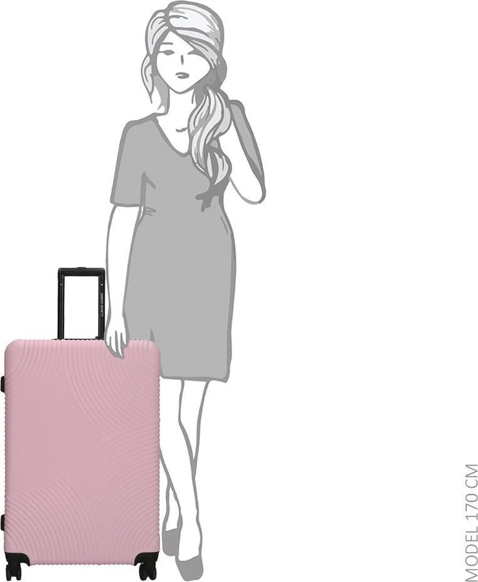 Enrico Benetti Louisville Kofferset Tweedelig - 39040-02 - Roze 5 Enrico Benetti Louisville Kofferset Tweedelig - 39040-02 - Roze - Afbeelding 3