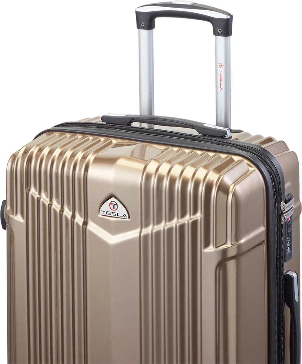 Tesla PC - Reiskoffer - 65 Cm - 4 Wielen - Goud 9 Tesla PC - Reiskoffer - 65 Cm - 4 Wielen - Goud - Afbeelding 7