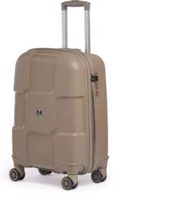 ©TROLLEYZ - Venice No.10 - Trolley - 55cm Met TSA Slot - Dubbele Wielen - 360° Spinners - 100% Polypropyleen - Handbagage Koffer In Pearl Sand -Bagageopslag 999x1200